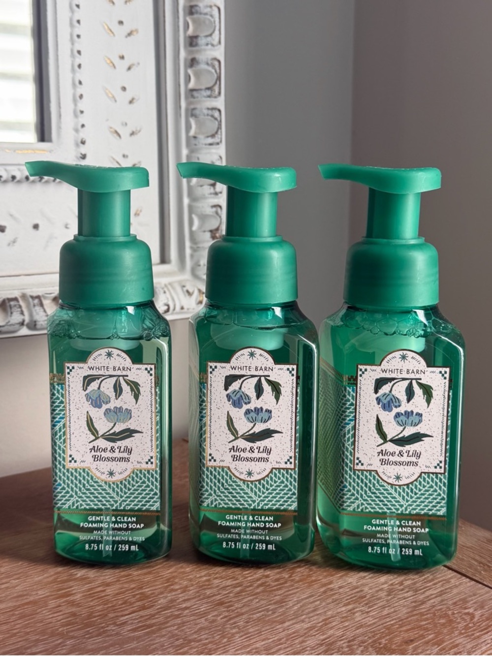 (3) White Barn Aloe & Lily Blossoms Foaming Hand Soaps from Bath & Body Works